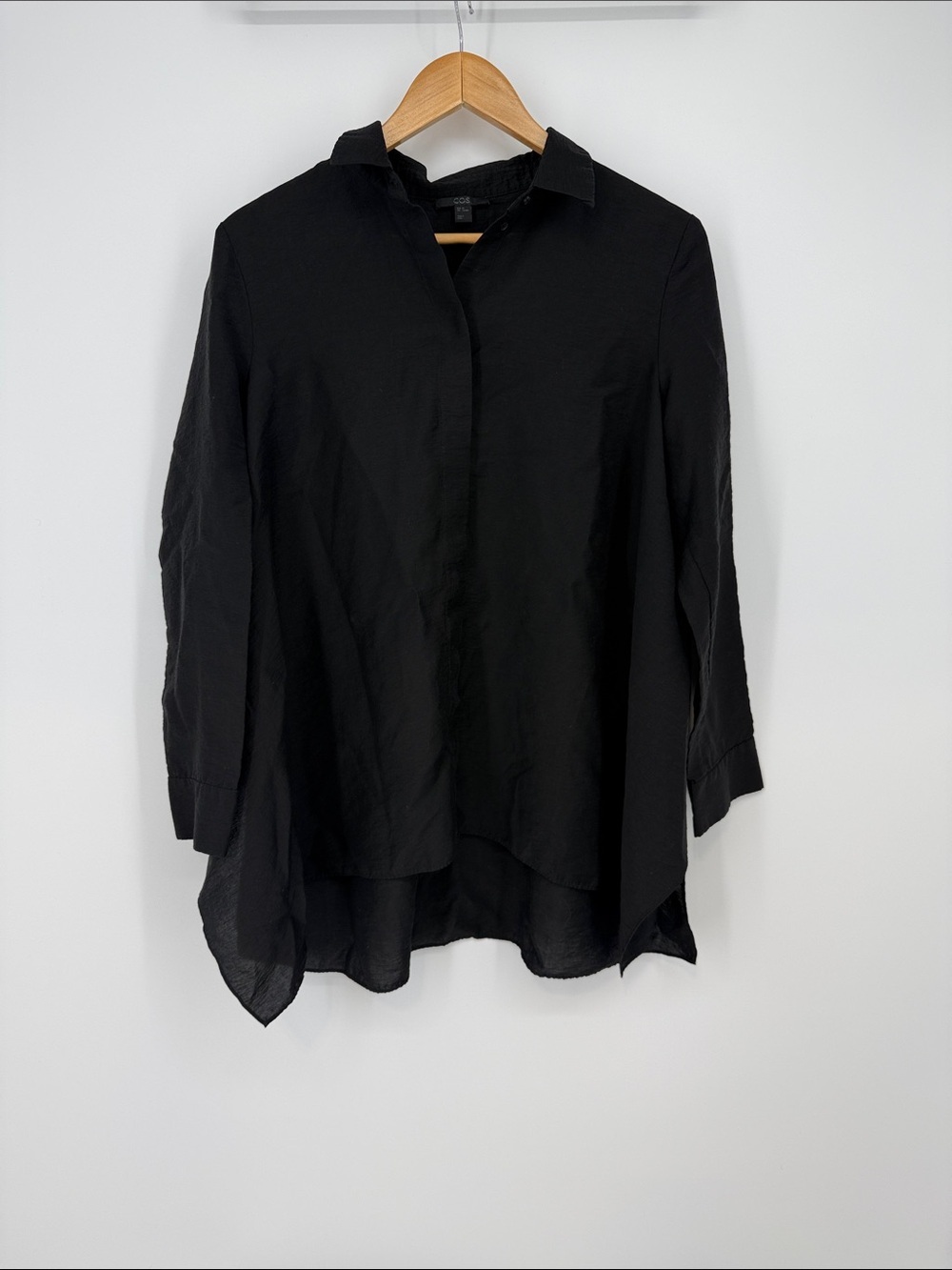 COS Black Lightweight Button-Up Top